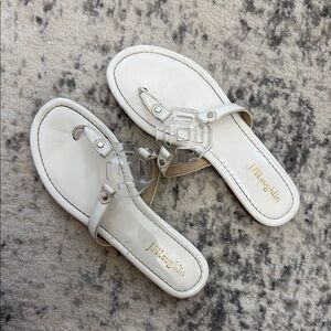 J. McLaughlin Women's White & Clear Sandals Thongs Flipflops Size 7